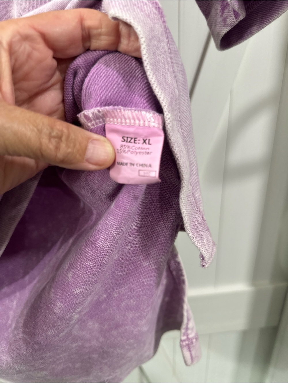 Lavender Mineral-Wash Pullover Tee - Picture 6 of 7